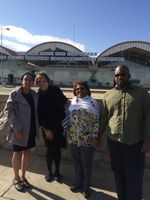 Haben and team posing in front of the Mekele airport.