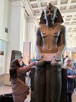 Haben studying Assyrian Sculpture