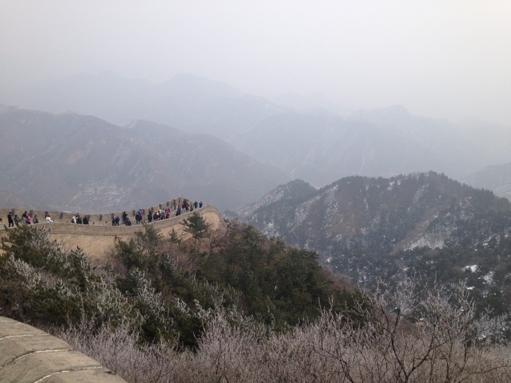 View from great wall - trees, grass, mountains