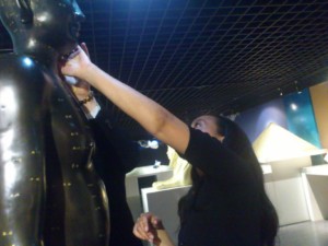 Haben feels statue with massage points at Blind Museum