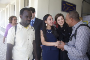 Haben meets disabled students at Addis Ababa University.