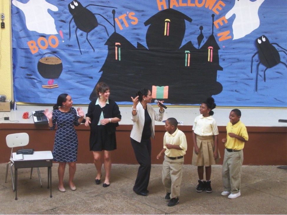 Learning Calypso with students at EBO elementary school Haben Girma