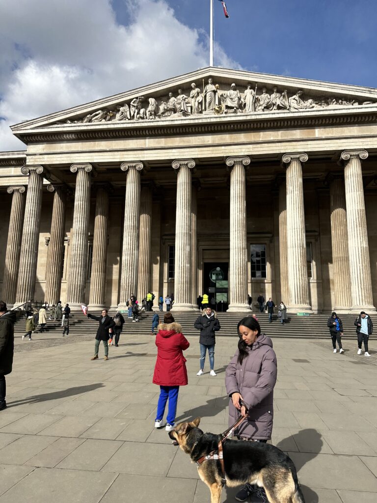 Outside the British Museum.